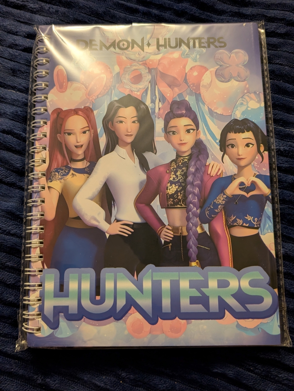 Hunter Kids Spiral Notebook with Purple and Blue Character Cover